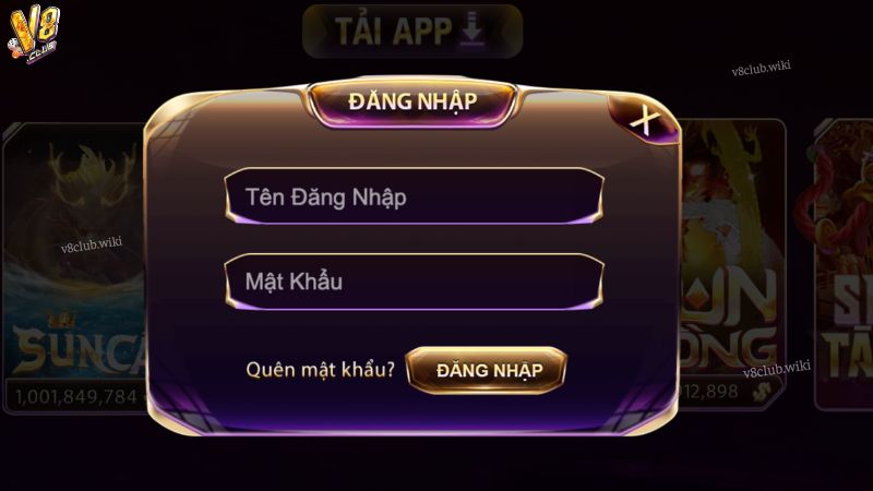 Cách thực hiện đăng nhập vào V8club